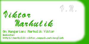 viktor marhulik business card